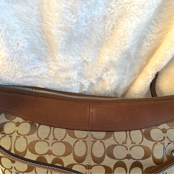 Coach Signature Brown and Tan Hobo Shoulder Bag - Picture 7 of 16